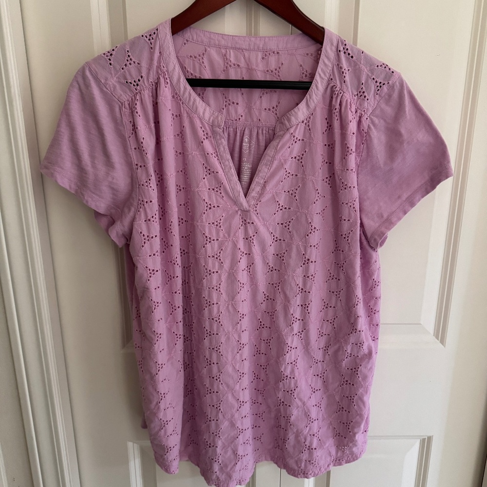St. John's Bay XL Pink Short Sleeve Top